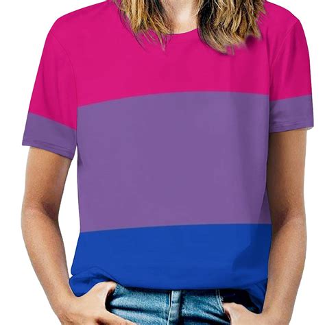Bisexual Pride Flag Sexy And Club Fashion Female T-Shirt Short Sleeve