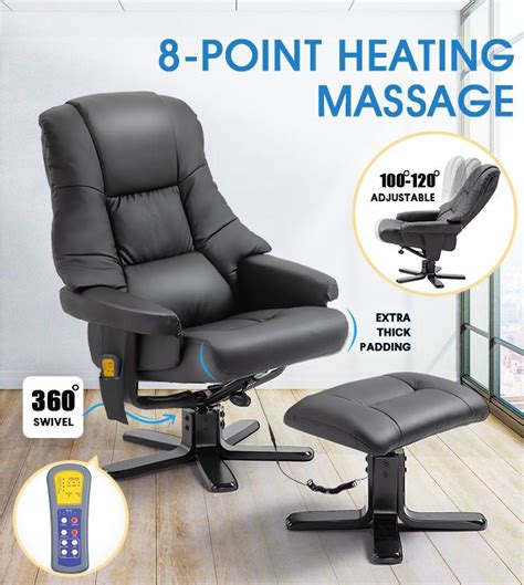 Full Body Massage Recliner Chair 8-Point Heated Office Chair Black ...