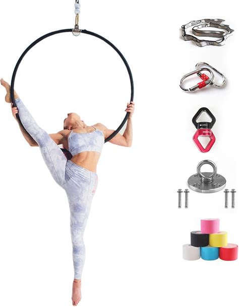 WJFTODAY Professional Aerial Hoop Set Single Aerial Hoop Stainless ...
