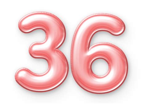 36 Number Balloon Pink 24652174 PNG