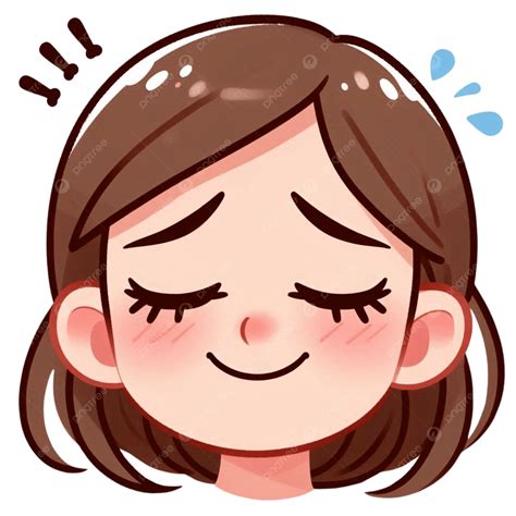 Shy Blushing Girl Expression Character, Expression, Facial, Emotion PNG