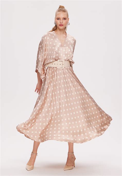 Платье сатиновое с большим горохом – купить за 12 880 ₽ | MISS CHIC