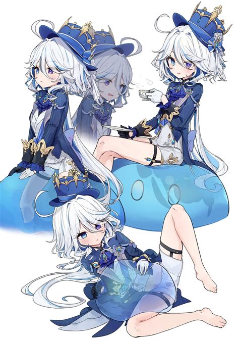 furina  slime genshin impact drawn  pkpkpppk danbooru