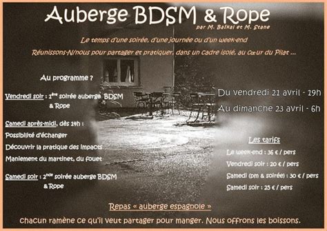auberge bdsm rope du  au  avril  le pilat km de st