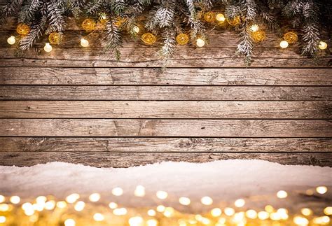 Buy discount Christmas Photography Backdrop Wood Wall Snow Background ...