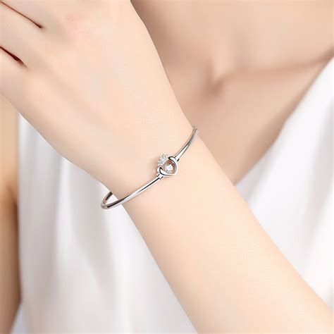 Твърда сребърна гривна "Сърце" – Silenti Jewelry Jewelry