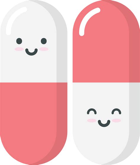 Cute happy pill cartoon character 10883337 PNG