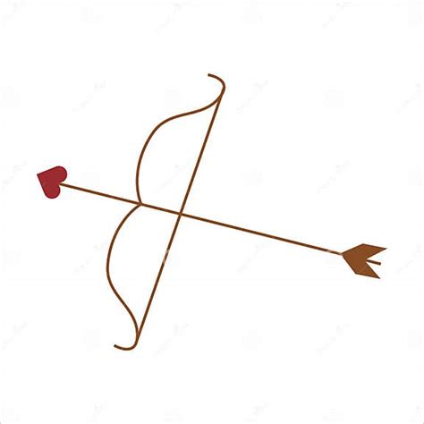 Magic Cupid S Bow with Arrowwith Hearts in Black Isolated on White ...