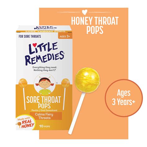Little Remedies Sore Throat Pops, Made With Real Honey, 10 Count