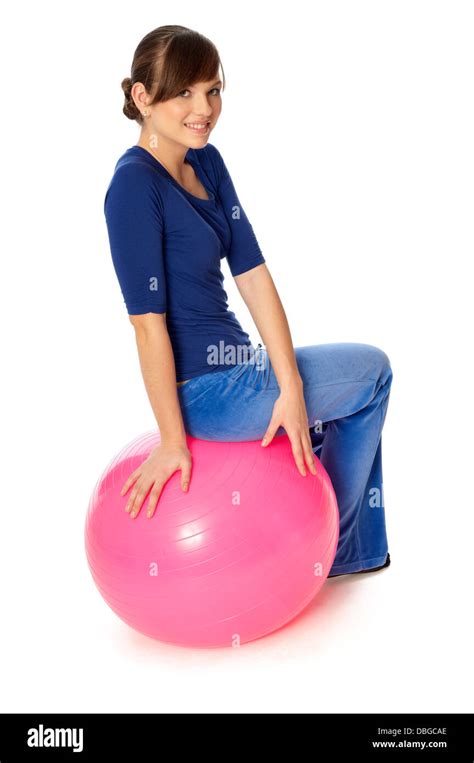 Exercises on a gymnastic ball Stock Photo - Alamy