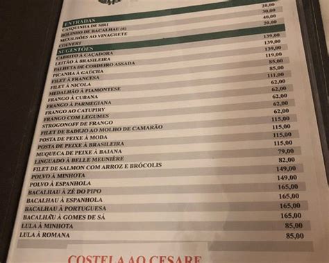Adega Do Cesare - ADEGA DO CESARE, Rio de Janeiro - Copacabana - Menu, Prices ...