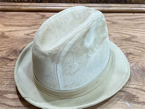 Mens STETSON Suede Leather FEDORA HAT~ Size 7 1/4 / … - Gem