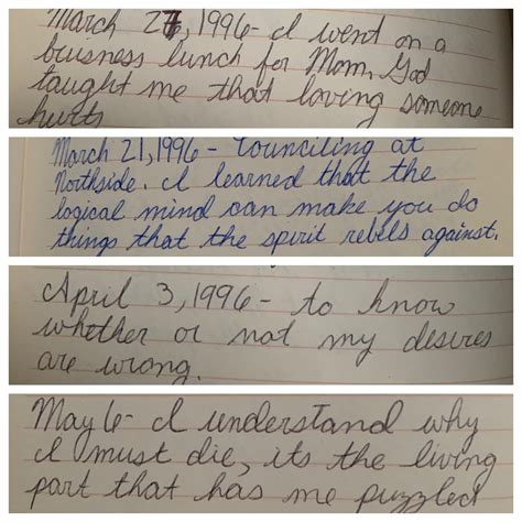 My (alcoholic) mother sent me an old journal she found from when I was
