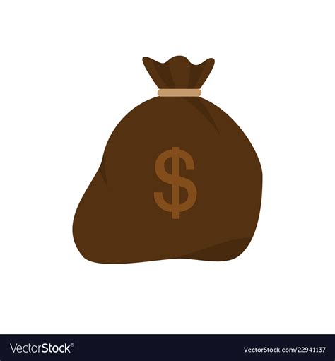 Money bag with dollar sign on white background Vector Image