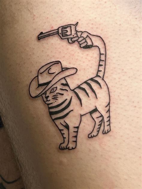 Cowboy Cat done by Daniel Juare at Golden Eagle Tattoo, Santa Barbara ...