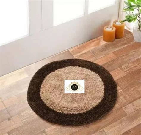 plain light brown  dark brown micro bath mat  bathroom mat size