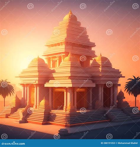 AI S Artistic Rendering of a Hindu Temple Stock Illustration