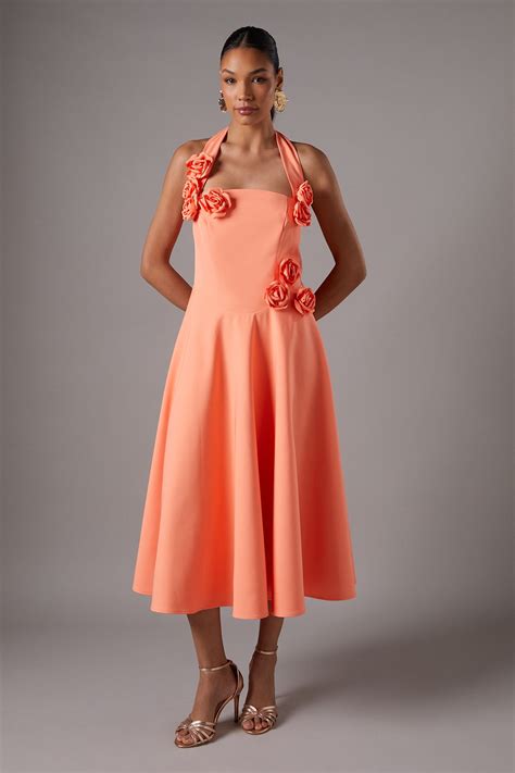 Dresses | Rosette Halter Midi Dress | Coast