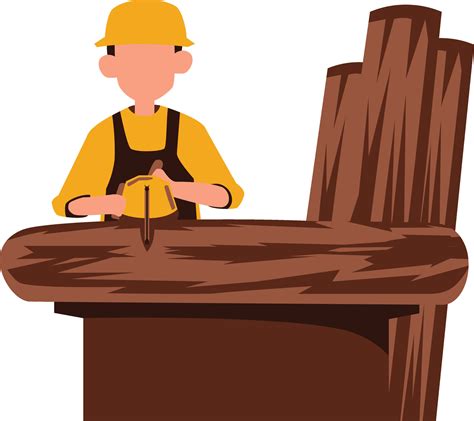 carpenter  work carpentry woodwork woodworking concept vector
