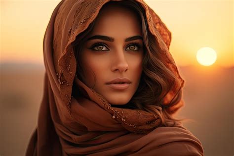 Premium Photo | Ethereal beauty of Arabian women in the desert at ...