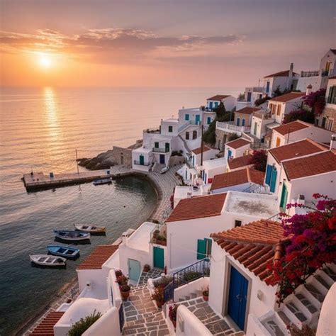 mediterranean sunset village image mediterranean sunset