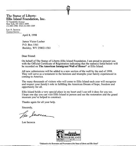 Letter from Ellis Island