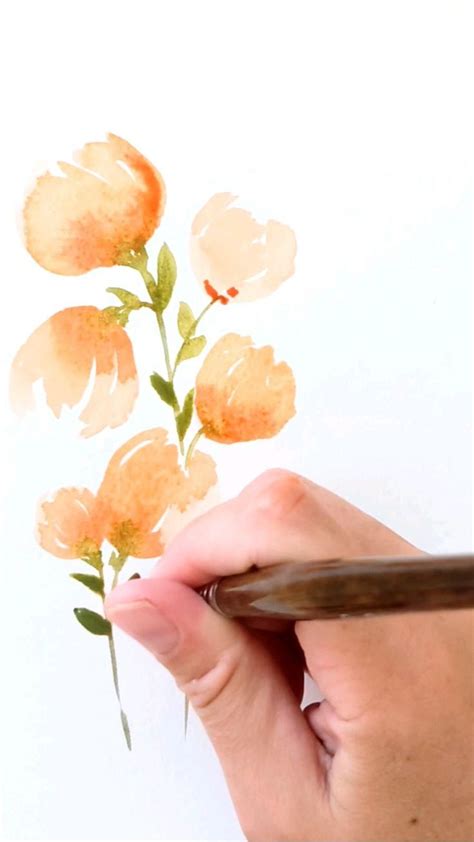 Painting Peach Flowers in watercolor | Watercolor paintings, Watercolor ...