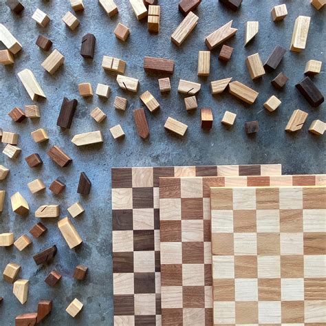 Hardwood Modern Chess Set - Etsy