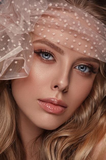 premium photo beauty portrait  model  natural makeup