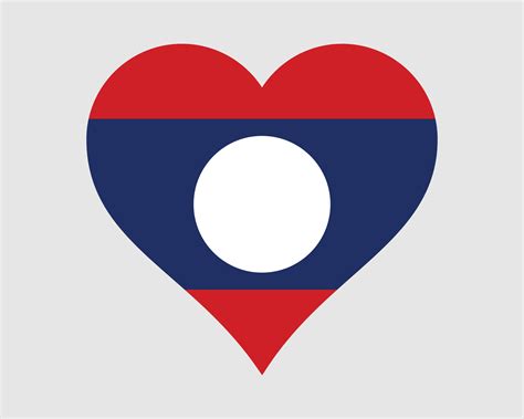 Laos Heart Flag. Laotian Love Shape Country Nation National Flag. Lao