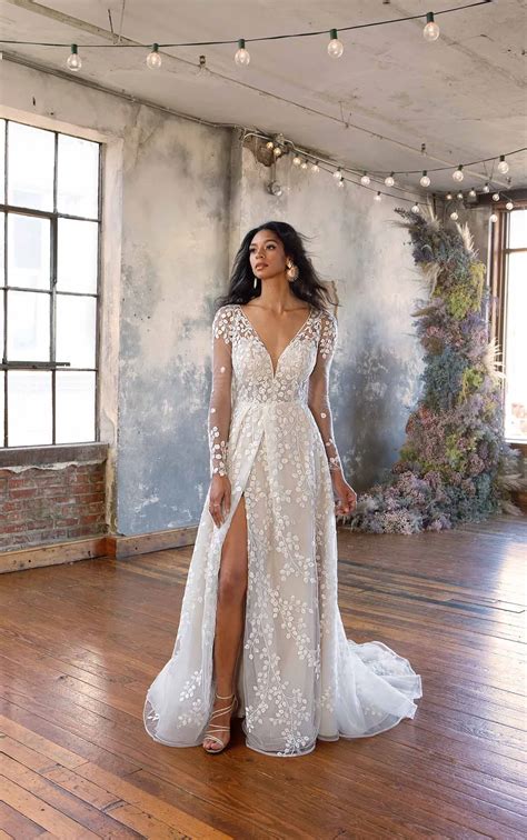 Silver Wedding Gown With Sleeves