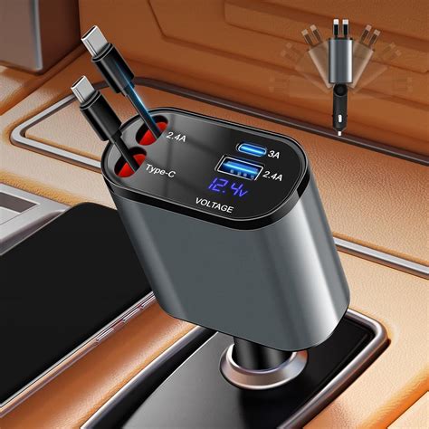 Usb Car Charger With Retractable Cable at James Ivery blog
