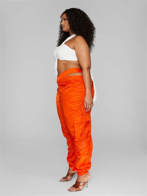 Plus Size Lissa Drawstring Detail Halter Crop Top - Leslie Sidora x FTF