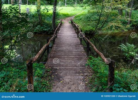 Wooden Bridge Over the River in the Stock Photo - Image of outdoors ...