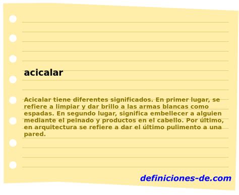Significado de «acicalar»