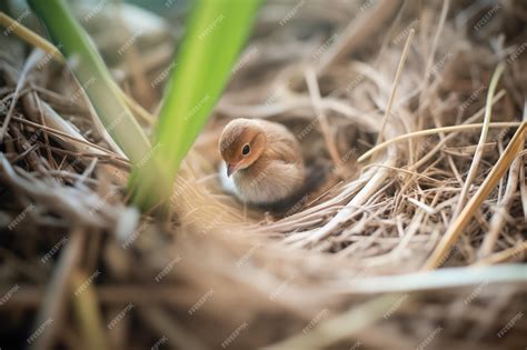 premium photo vole weaving grass blades  nest wall