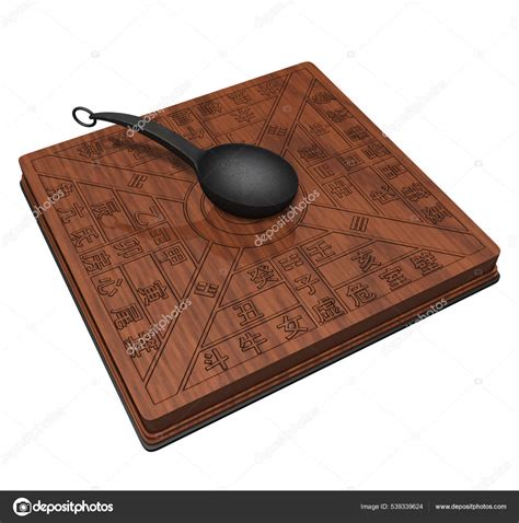 rendering illustration ancient chinese compass   bronze wooden
