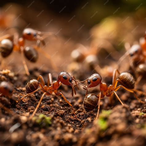 Premium AI Image | A group of ants are fighting over each other.