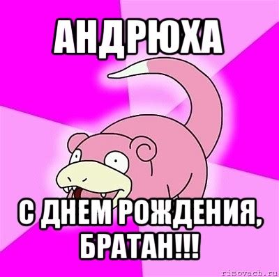 андрюха с днем рождения, братан!!!, Мем слоупок - Рисовач .Ру