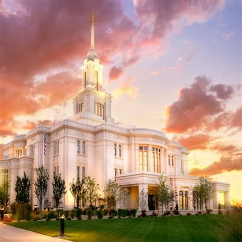 Payson Temple Harvest Sunset Panoramic - LDS Temple Pictures
