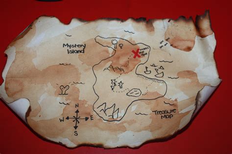 Pirate Treasure Map. I drew on the map with a permanent marker. Then ...