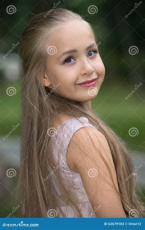 Portrait of a Little Pretty Girl. Stock Image - Image of flowers ...