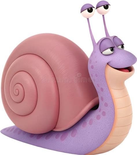 cute snail cartoon character   playful  whimsical design stock