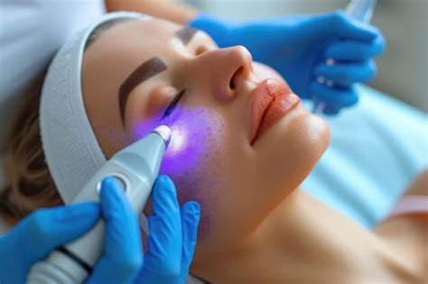 Tipos De Laser Para Rosto - Usando terapia a laser na pele do rosto Generative Ai | Foto Premium