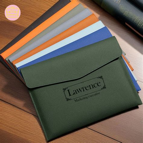 personalized leather file folder custom leather document case engrave