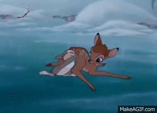 Bambi on the ice on Make a GIF