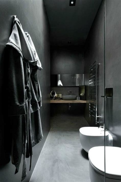 Donkere badkamers (Eenig Wonen) | Минималистская ванная, Темные ванные ...