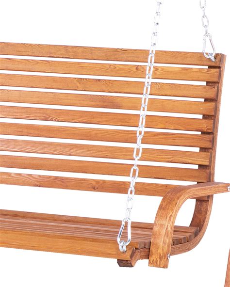 Wooden Garden Swing Brown NOVARA | Beliani.co.uk