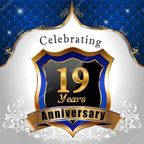 Celebrating 19 years anniversary — Stock Vector © atulvermabhai #60835399