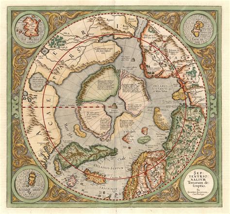 Premium Photo | Antique Map by Gerard Mercator 1633 The North Pole is ...